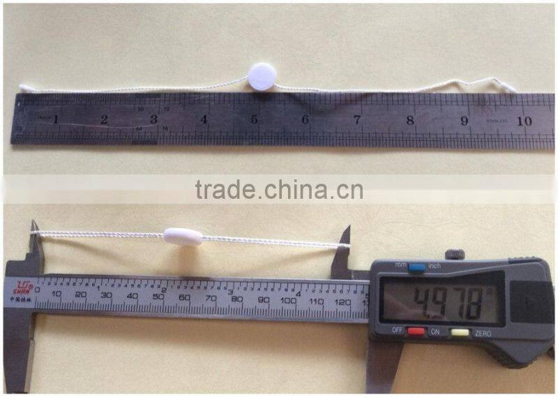 china quality string seal tag, hang tag string, garment plastic seal tag Beige seal tag metal beads string curtain