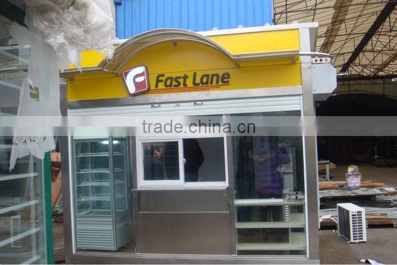 Outdoor elegant Fast food cart kiosk, Hot dog kiosk, Street food kiosk with free design