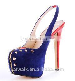 Hot style slingback blue women high heel platform shoes with red heels women shoes summer sandals