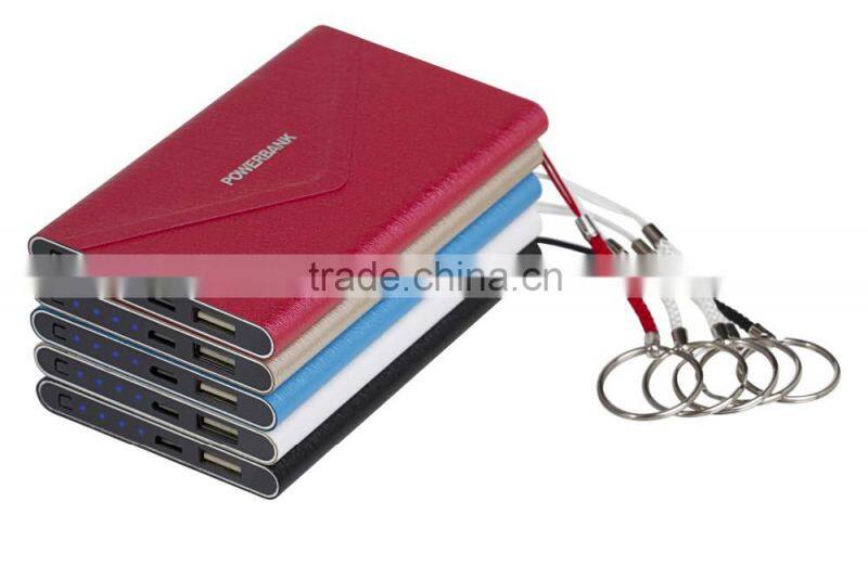 2016 new Ultra Thin Envelope Style Leather Power Bank