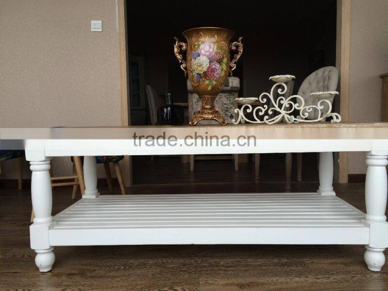 Latest high quality living room furniture cheap antique solid wooden coffee table
