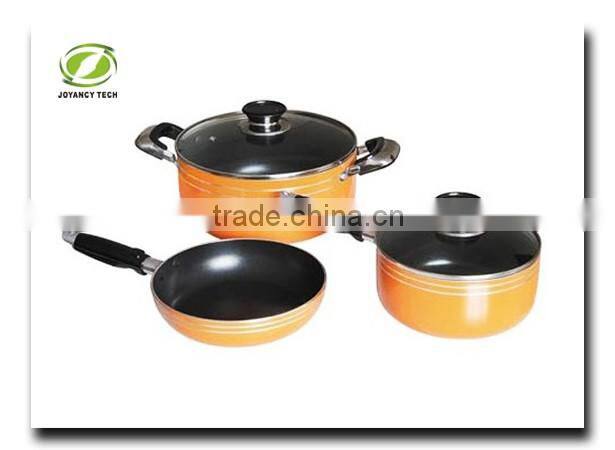 Orange Color Painting Non-stick & Ceramic Coated Cookware Set Pots and Pans