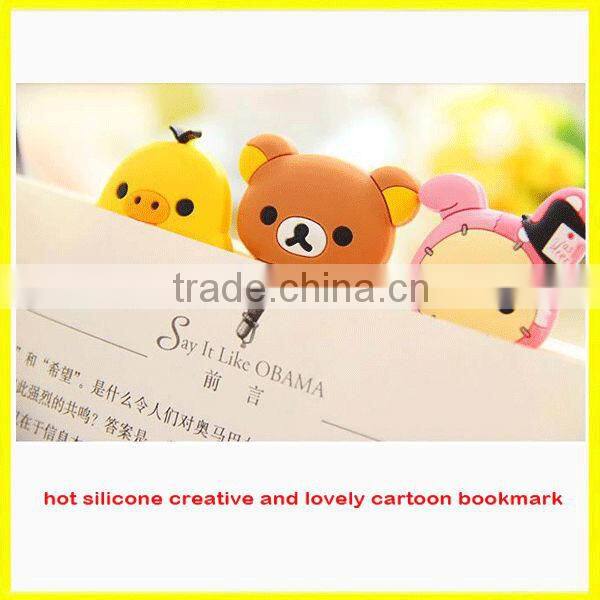 hot new product silicone creative and lovely cartoon bookmarks