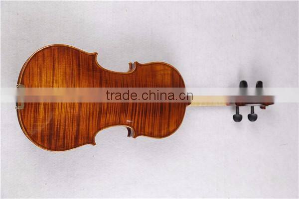 Master Handmade Nature Flamed Maple Violin Advanced Asoustic Matt Violin Ebony Fitted With Case TL004-3
