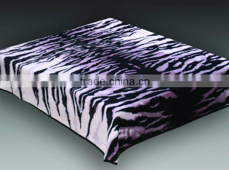 100% polyester raschel quality printed interweave double blanket