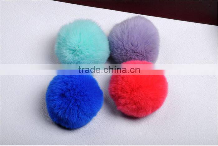 100% genuine rex rabbit fur ball for keychain bag car pendent garment accessories