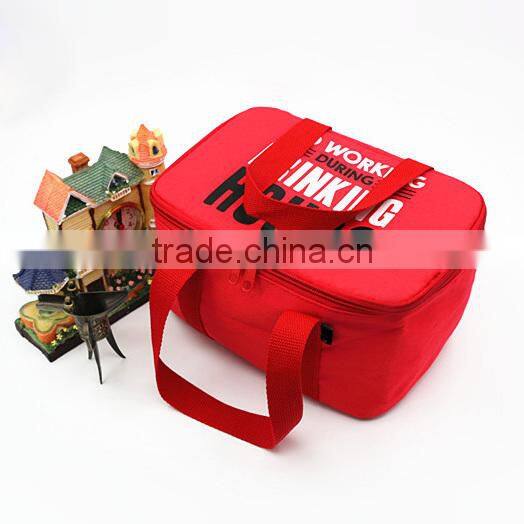 Personalized printing red 600D insulated cooler bag