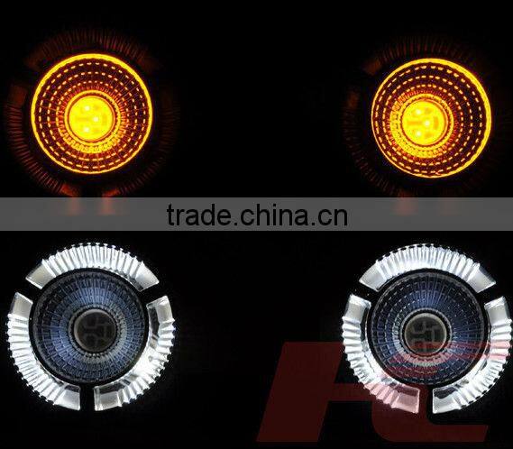 Dual color flexible 12V headlight led strip white as drl lights yellow as turning lights