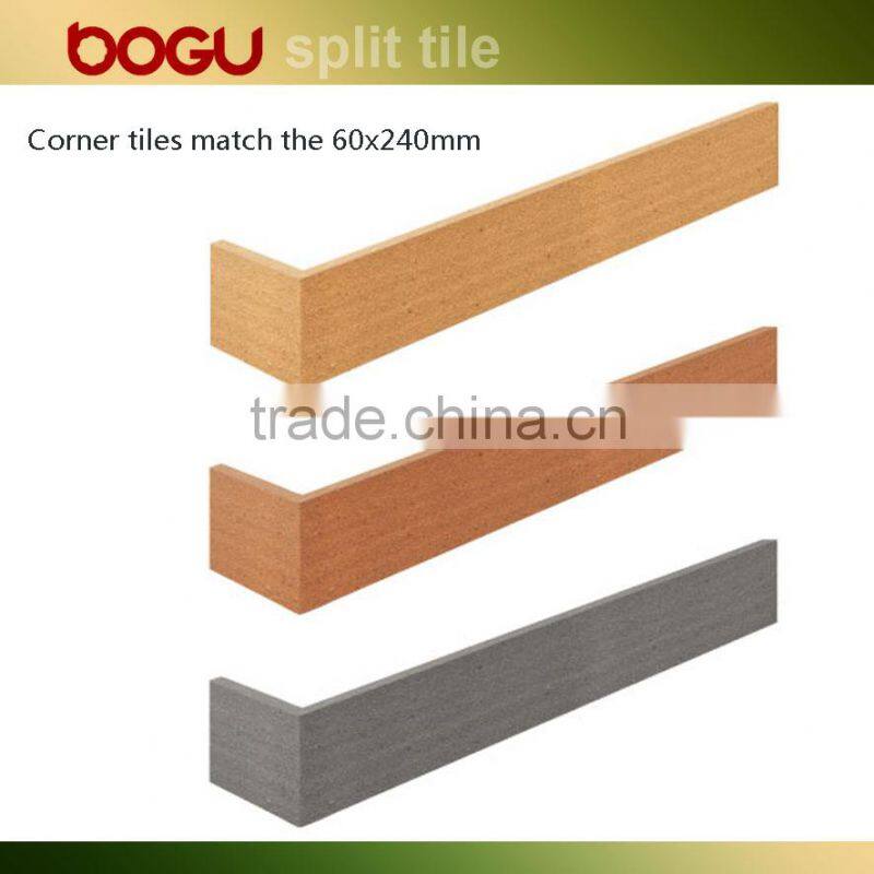 Exterior wall construction trim monocolor cleaving ceramic corner tiles