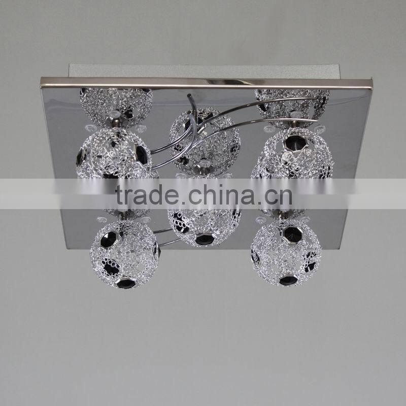New Retro rustic smd led with halogen lamp iron and aluminum wire ball ceiling lighting fixture