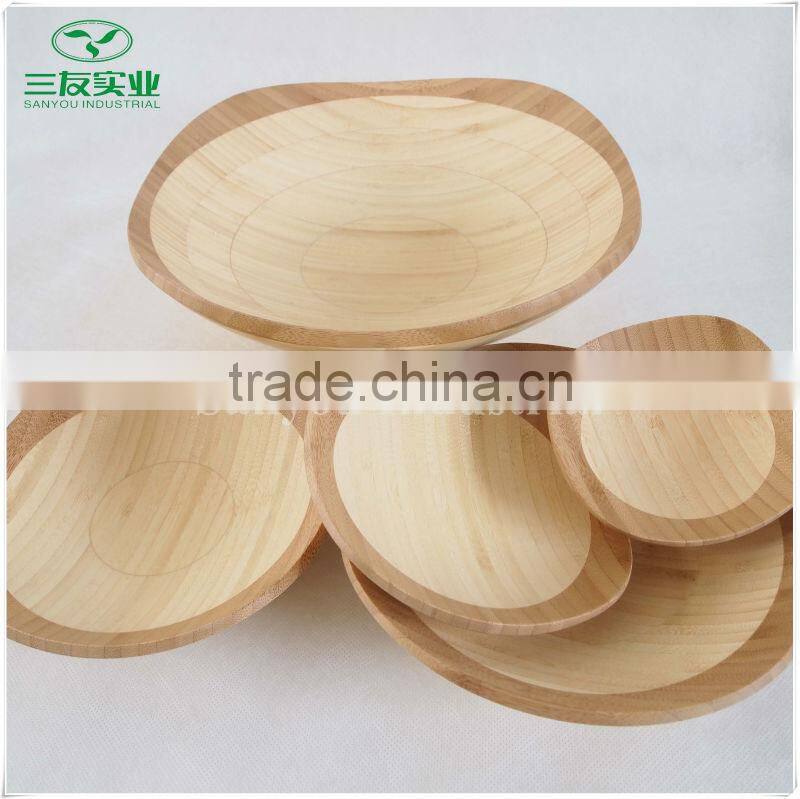 Natural Bamboo Dinner Plate Dish of Different Sizes
