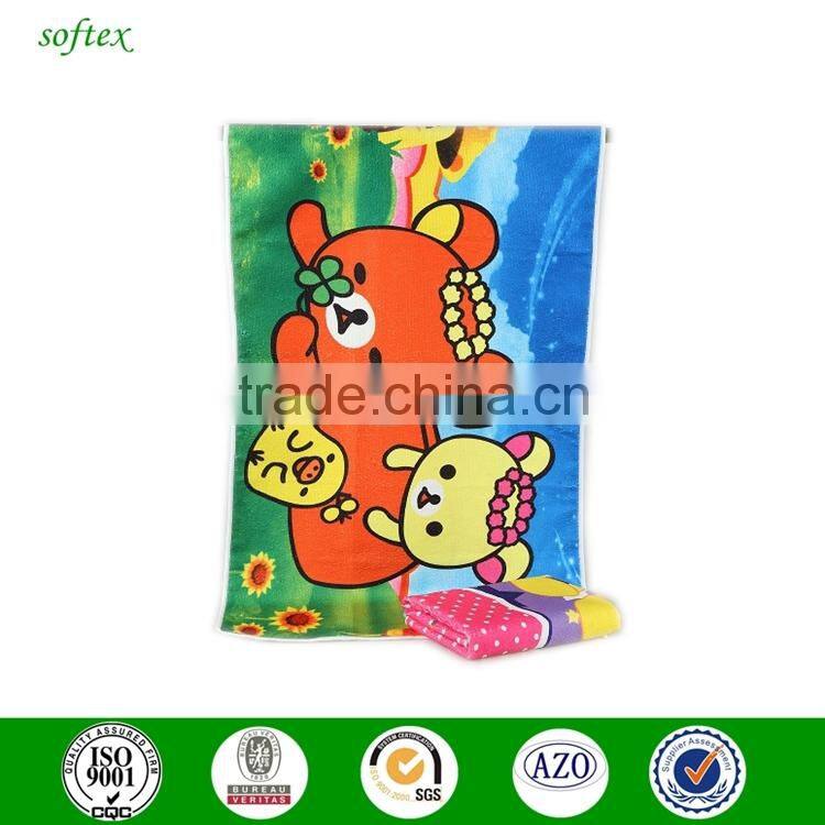 wholesale custom printed cartoon microfiber bath towels for children