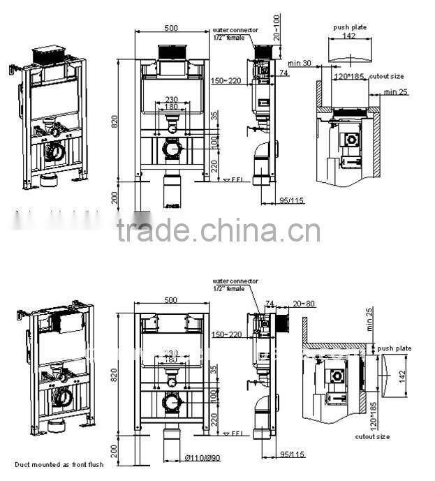 Concealed Cistern for Wall Hung Toilet
