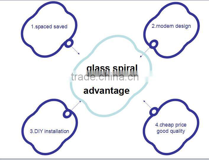 China factory indoor space-saved glass spiral staircase prices