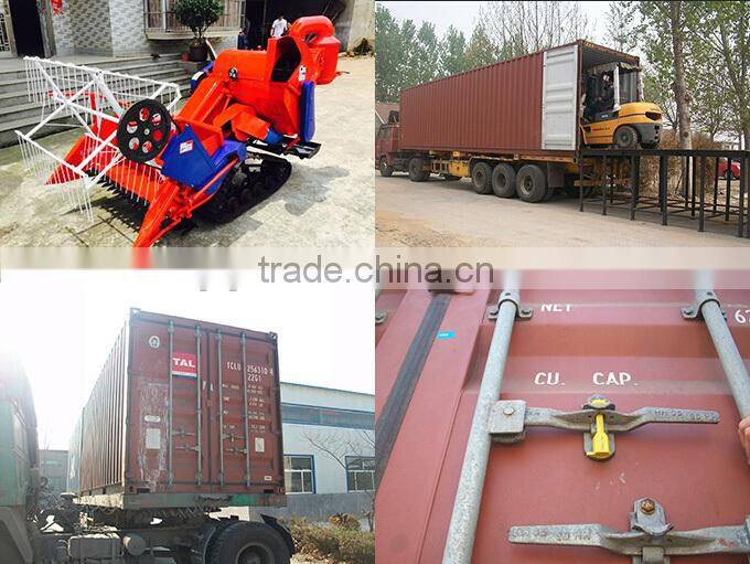 Full feed triangular crawler type mini combine harvester for paddy and dry field