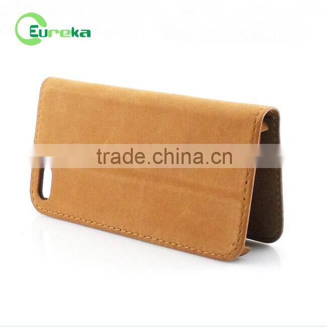 Wholesale custom wallet case genuine leather cell phone case for Apple IPhone 5