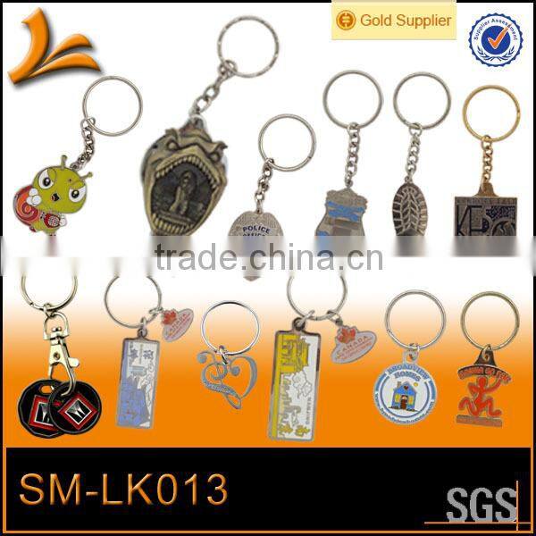 High quality easy to pull buckle anti-silve metal key chain for souvenir