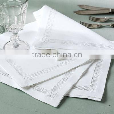 hand embroidery napkin,hemstitch napkin,linen napkin