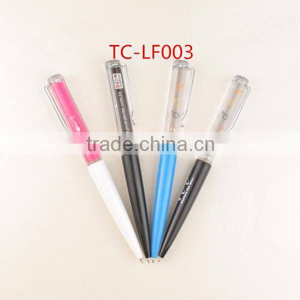 Small Order Accept Original Brand Specialized Produce Liquid Floater Ball Pen With Custom Printed Logo