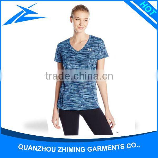Comfort Short Sleeve Summer Cotton Woman T-Shirt V-Neck With Customized