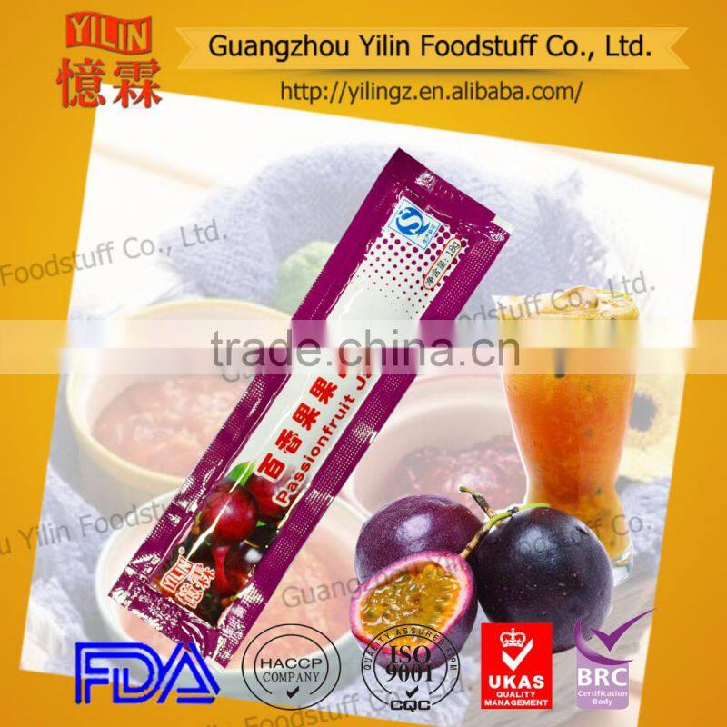 18g small sachet pack Passionfruit jam tube with China Yilin brands