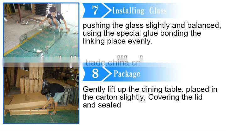 8 Seater tempered glass retractable dining table