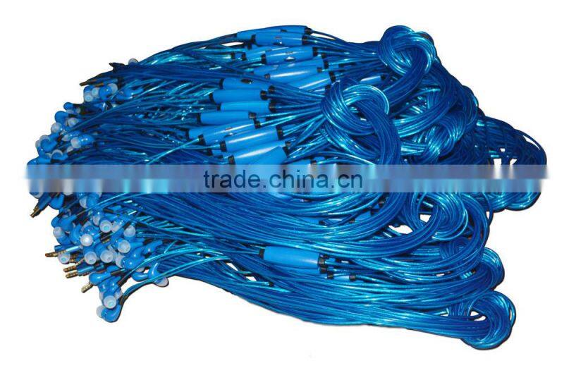 Factory supply EL glowing earphone with mini jack micophone