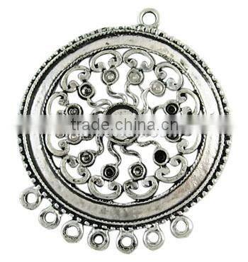 Chandelier Component, Alloy Link, Round, about 56mm long, 47mm wide, 3mm thick, hole: 3mm. (EA5382Y)