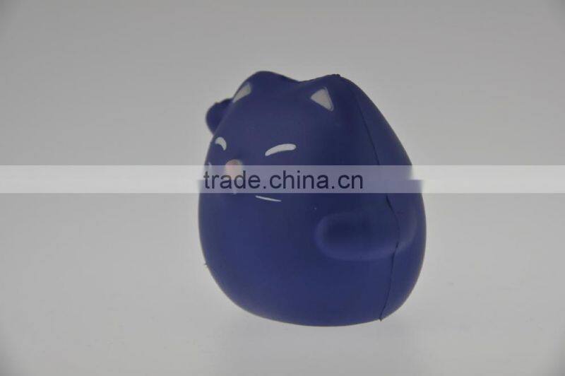 Cute PU cartoon animal shape fortune cat foam stress ball