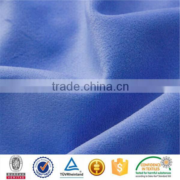 polyester tricot two sides plain dye brushed fabric
