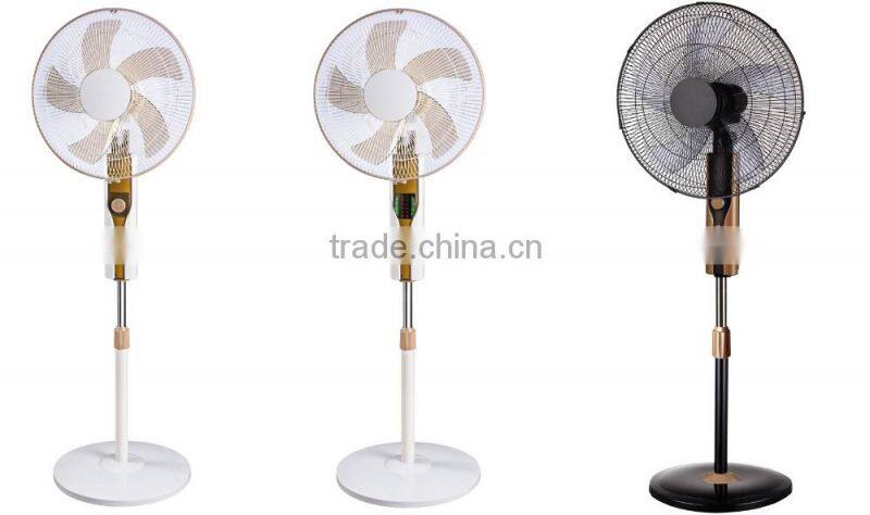 High quality ABS 16 inch stand fan with remote control LED light