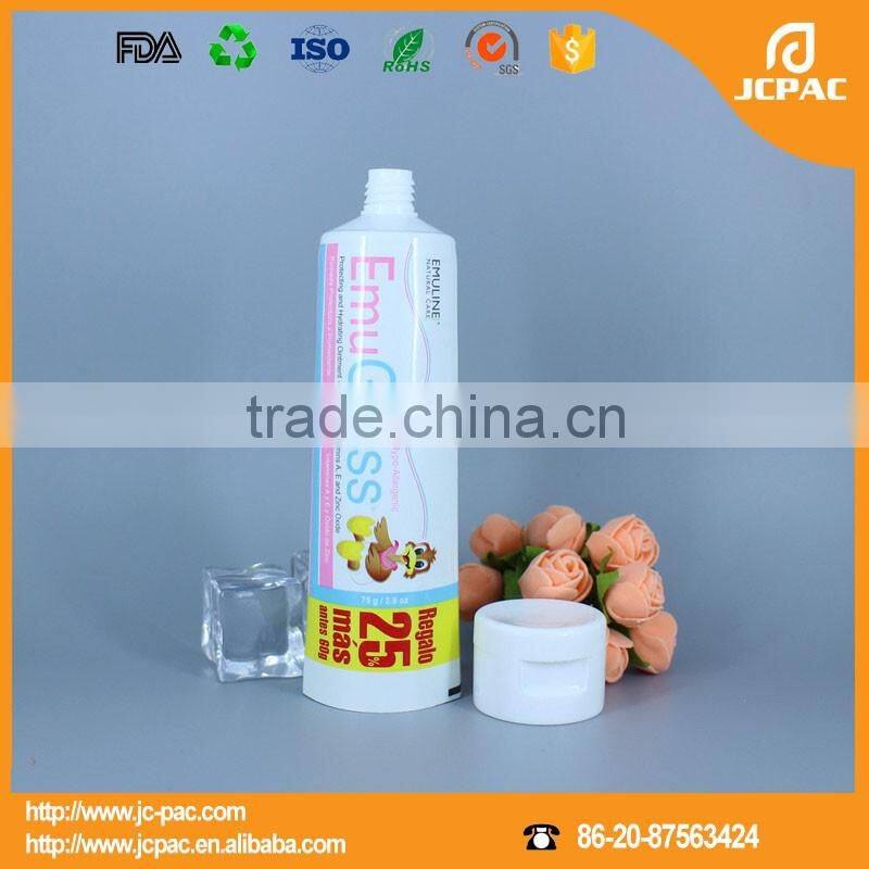 ABL cosmetic squeeze tube for body cream with offset printing surface handling