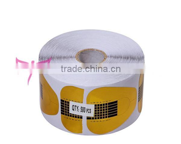 500 PCS Golden Paper Horse Shoe shape Double Thick Professional Nail Art Form 500 pcs