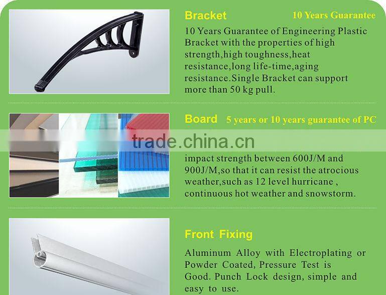 Polycarbonate Door Canopy clear Shelter Outdoor rain protection for windows