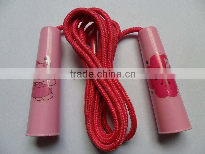 High Quality Plastic Pink With Cartoon Jumping Rope Skipping Rope