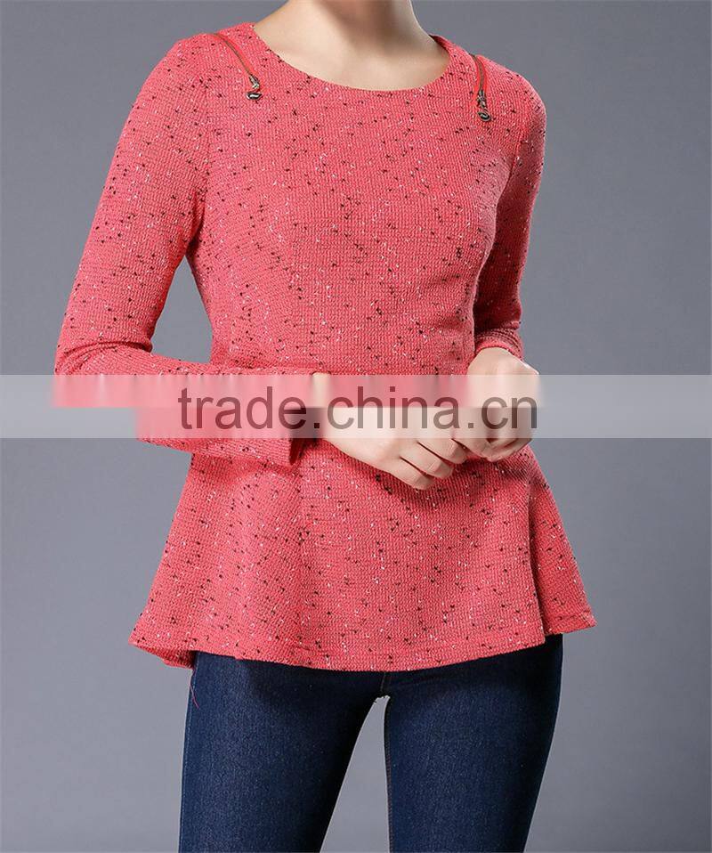 A-line Plus Size XXXL Fashion Cutting Blouse Design for Fat Women Tops
