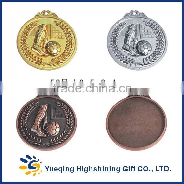 Cheap gold silver bronze sports factory directly sale metal medallion craft badge award football medal