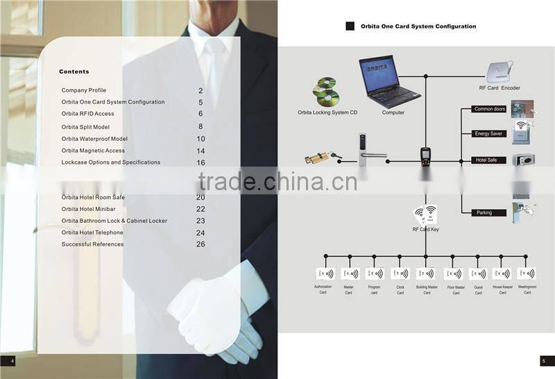 2014 Newest design solid copper material luxury 5 star copper hotel lock