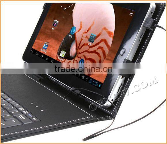 10.1" Keyboard Leather Cover Case QWERTY USB/mini USB/Micro Bracket Bag for 8" Tablet PC MID PDA Drop Shipping OPNEW Wholesale