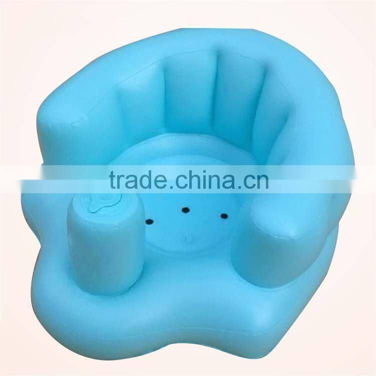 comfort and portable novelty inflatable little arm chair baby stool in blue
