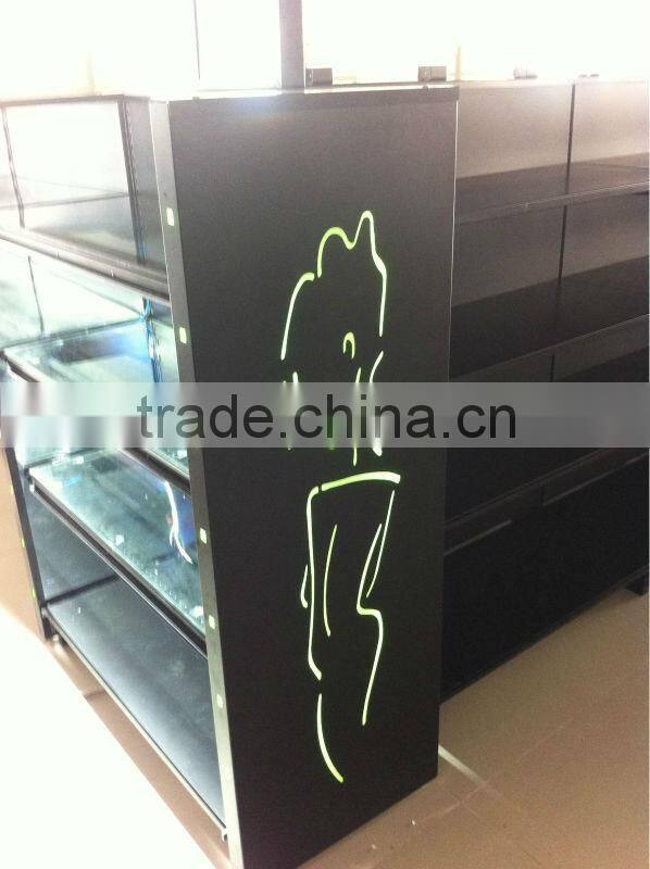 Hypermarket Cosmetics Display Racks/Latest Fashion Cosmetics Store Display Stand with Light Box
