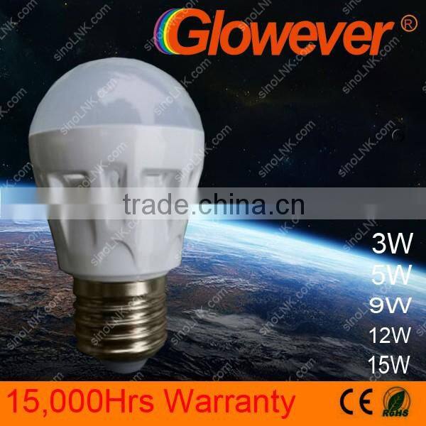 aluminum new products 2016 5W high lumen led lamps e27 bulb Glowever
