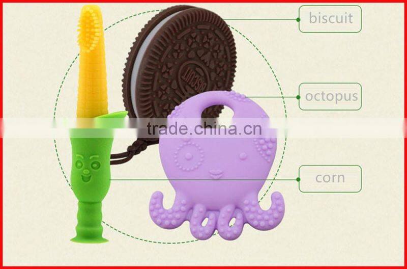 Baby's teething toothbrush with suction stand