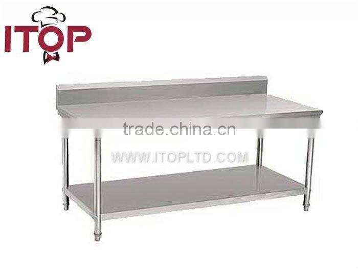 kitchen Worktable With Under Shelf & Backsplash