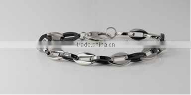 Top Quality Mens White Ceramic Bracelets with cross Charm leather clasp