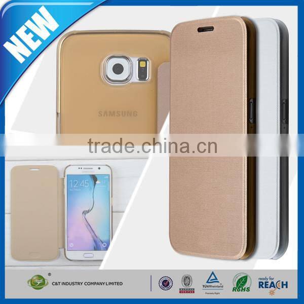 C&T Luxurious Gold Premium PU Leather PC Hard Shell Wallet Skin Hybrid Cover for Samsung Galaxy Note 7