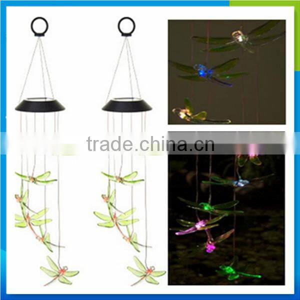 handmade moon and star electric wind chime with solar powered led lights