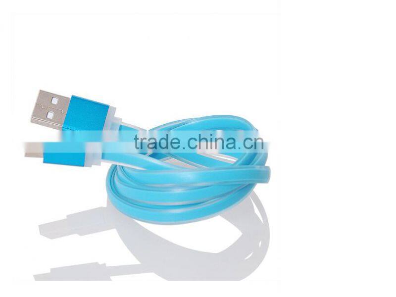 New Design Colorful TPE Round Noodles High Speed Micro Usb Cable Pigtail(OEM ODM)