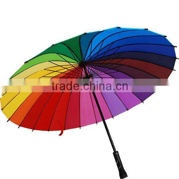 23*24k high quality for beautiful rainbow straight umbrella