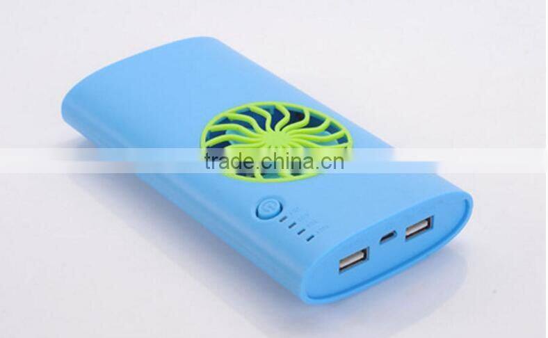 2016 Best summer gift portable 5v plastic rechargeable battery usb cooling fan power bank with strong wind